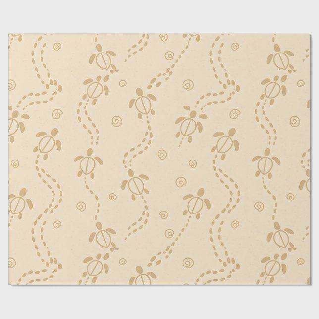 Papel De Presente Minimal Turtle Trail Pattern (Aberto)