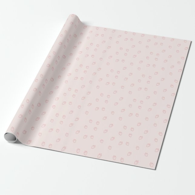 Papel De Presente Minimalismo de Morango (Desenrolado)