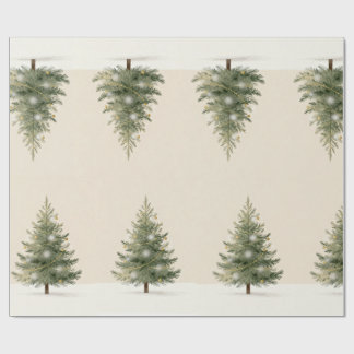 Papel De Presente Minimalist Christmas Tree Watercolor Illustration 