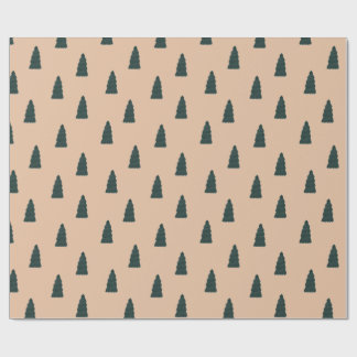 Papel De Presente Minimalist fir tree pattern with beige background