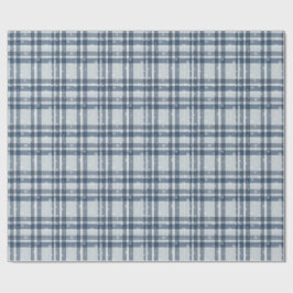 Papel De Presente Minimalist Gray & Silver Winter Plaid