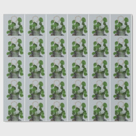 Papel De Presente Minimalist Money Plant -Matte Wrapping Paper