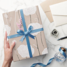 Minimalist Pastel Rose White Floral Pattern