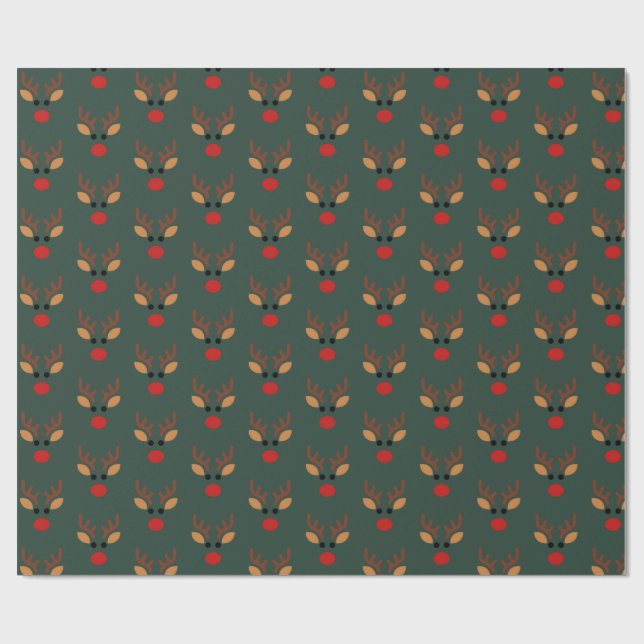 Papel De Presente Minimalist Rudolph Reindeer (Aberto)