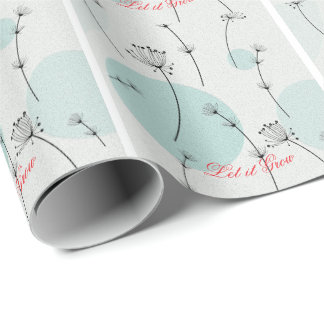 Papel De Presente Minimalist Teal Dandelion Seed Wrapping Paper