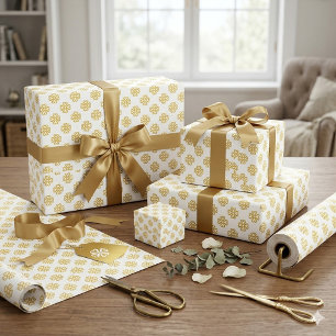 Papel De Presente Minimalista Abstrato Geométrico Luxo Dourado