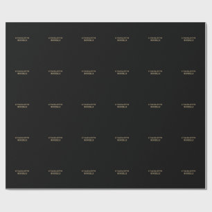 Papel De Presente Minimalista Clássico Profissional Cor Dourada Pret