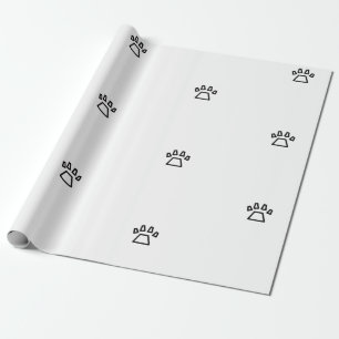 Papel De Presente Minimalista Impressão Geométrica de Pata de Cachor