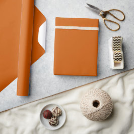 Papel De Presente Minimalista Moderno Laranja Queimada