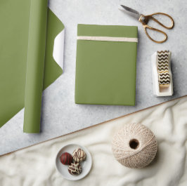 Papel De Presente Minimalista Moderno Verde Oliva