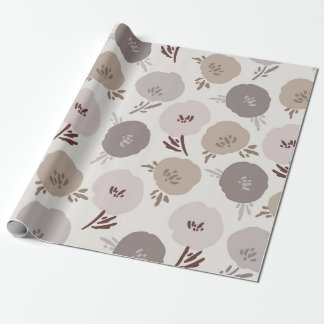Papel De Presente Minimalista Rosa Empoeirada e Toupeira Floral Dese