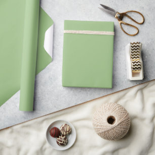Papel De Presente Minimalista Sólido Elegante Verde Salvia Simples