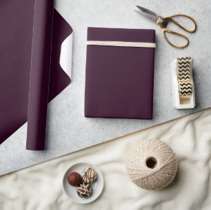 Papel De Presente Minimalista Sólido Elegante Vinho Escuro Roxo