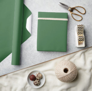 Papel De Presente Minimalista Verde de Grama Sólido #376B3F