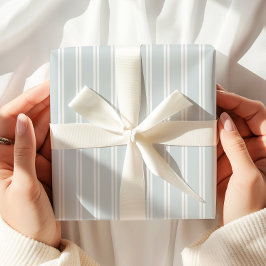 Papel De Presente Mínimo de Faixa Azul Pastel