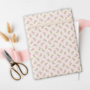 Papel De Presente Mínimo Doce Dezesseis Flores Selvagens Rosa, Anive