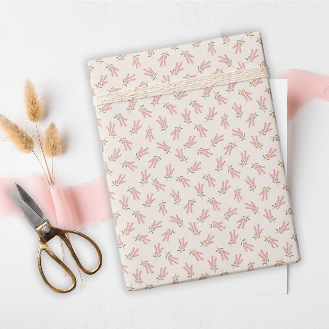 Papel De Presente Mínimo Doce Dezesseis Flores Selvagens Rosa, Anive (Criador carregado)