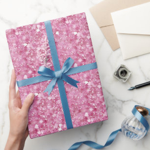 Papel De Presente Mínimo e Chic   Folha Rosa Pastel