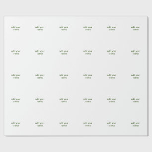 Papel De Presente Mínimo simples de verde adicione o seu nome de te