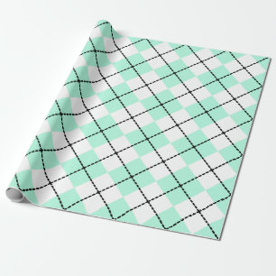 Papel De Presente Mint Argyle Wraping Paper