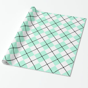 Papel De Presente Mint Argyle Wraping Paper