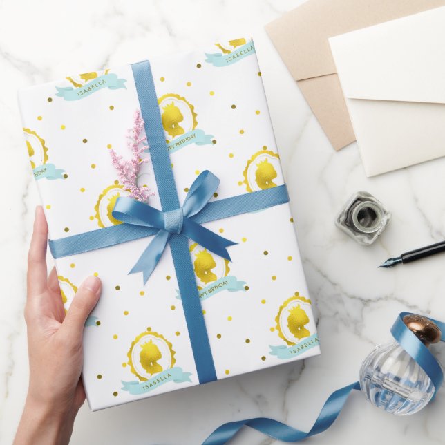 Papel De Presente Mint Cameo Princess Birthday (Presentear)