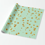Papel De Presente Mint e Glitter Dourado Splatter Wrap<br><div class="desc">Mint e Glitter Dourado Splatter Wrap</div>
