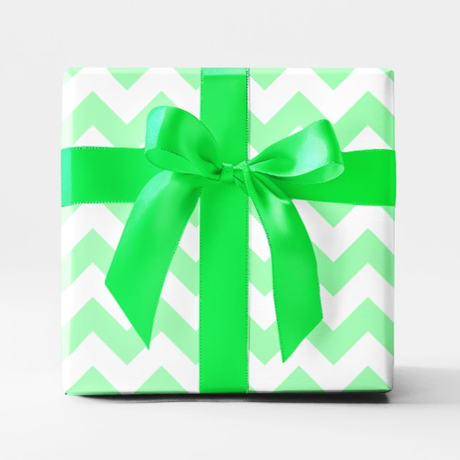 Papel De Presente Mint Green e White Chevron (Mint Green and White Chevron Wrapping Paper)