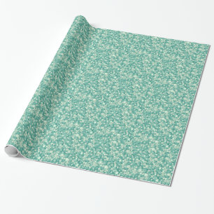 Papel De Presente Mint Green Glitter E Sparkles.