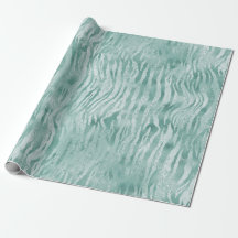 Mint Green Glitzy Zebra Print