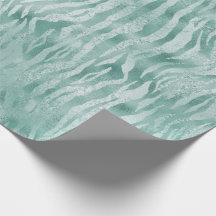 Mint Green Glitzy Zebra Print