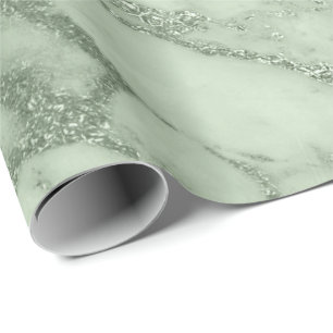 Papel De Presente Mint Green Pastel Marble Stone Abstrato Lux