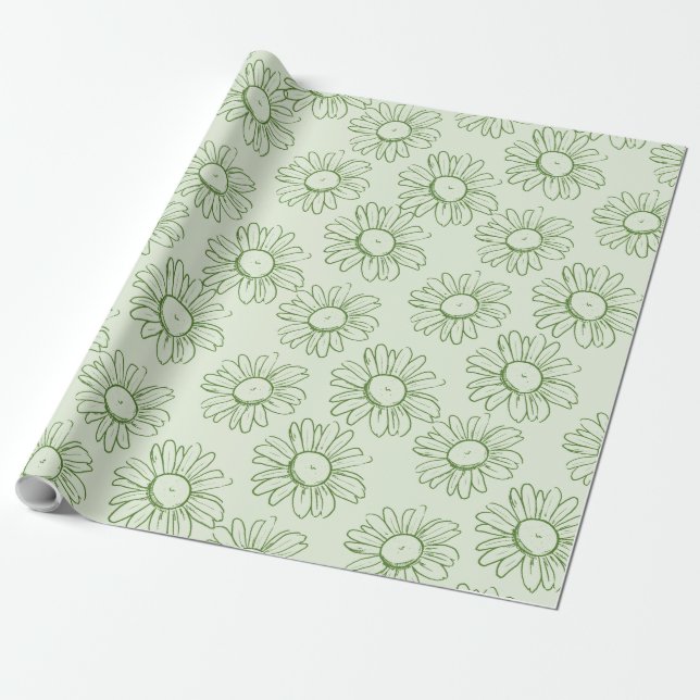 Papel De Presente Minted Daisy Bliss (Desenrolado)