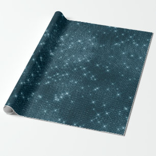 Papel De Presente Minúsculo Mínimo de Azul Azul Metálico Sparkass