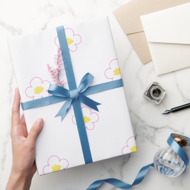 Papel De Presente Minúsculos Daisies. (Presentear)