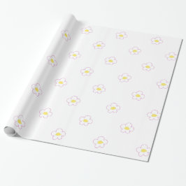 Papel De Presente Minúsculos Daisies.