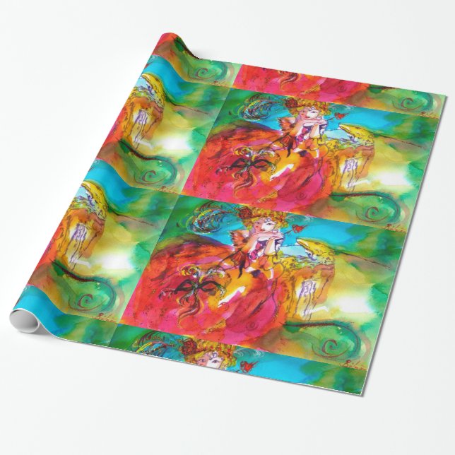 Papel De Presente MIRANDOLINA/Partido Mascarada Veneza (Desenrolado)