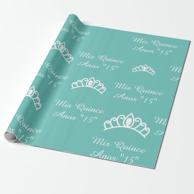 Papel De Presente Mis Quince Wrapping Paper (Desenrolado)