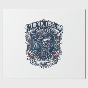 Papel De Presente Missão Noturna Patriótica Patriota Lobo Militar In