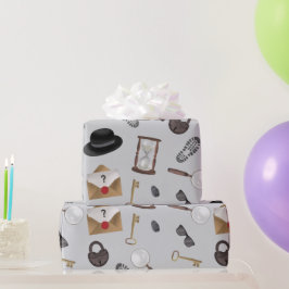 Papel De Presente Mistério Crianças Secretas Agente Espião Tema do D