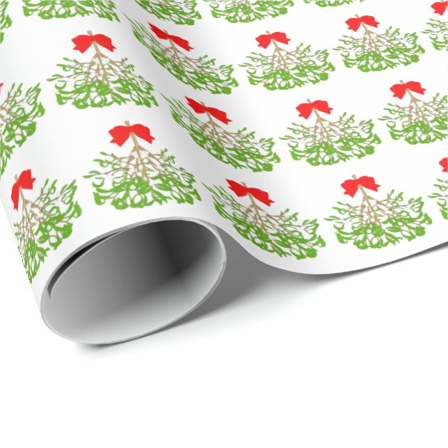 Papel De Presente Mistletoe (Ponta do rolo)