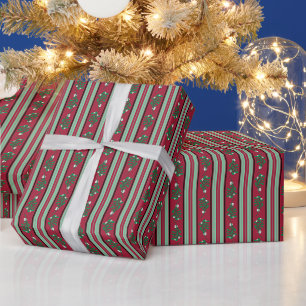 Papel De Presente Mistletoe & Holly – Faixa Festiva de Musgo