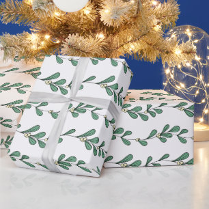 Papel De Presente Mistletoe Pattern