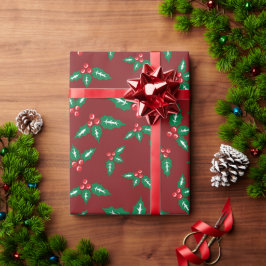 Papel De Presente Mistletoe Sprigs de Natal por Loved One Seamless
