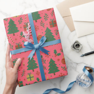 Papel De Presente Mistletoy Árvores de Natal