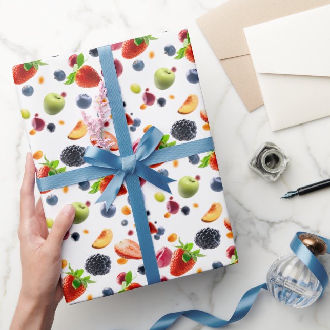 Papel De Presente Mistura de Frutas (Presentear)