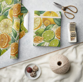 Papel De Presente Mistura de Frutas Cítricas Embrulho de Presente de