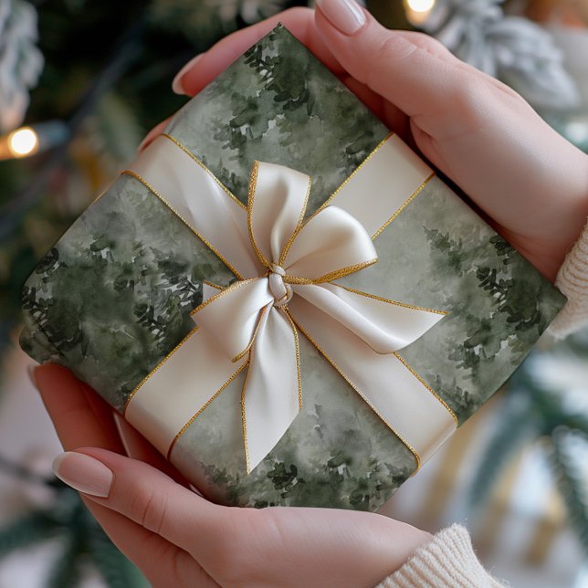 Papel De Presente Misty Watercolor Forest Wraping Paper (Criador carregado)