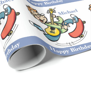 Papel De Presente Miúdo Skateboarding personalizado