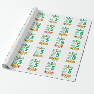 Papel De Presente Miúdos Aloha Luau tropical 6 anos de aniversário